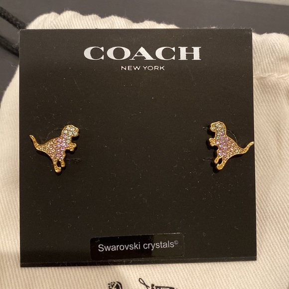 Coach Swarovski Crystal Rexy Earrings - Picture 2 of 5